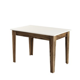 Hanah Home Kiev 508 Mesa de Cocina Nogal y Crema, Tablero de Partículas Recubierto de Melamina, 110x72x75 cm